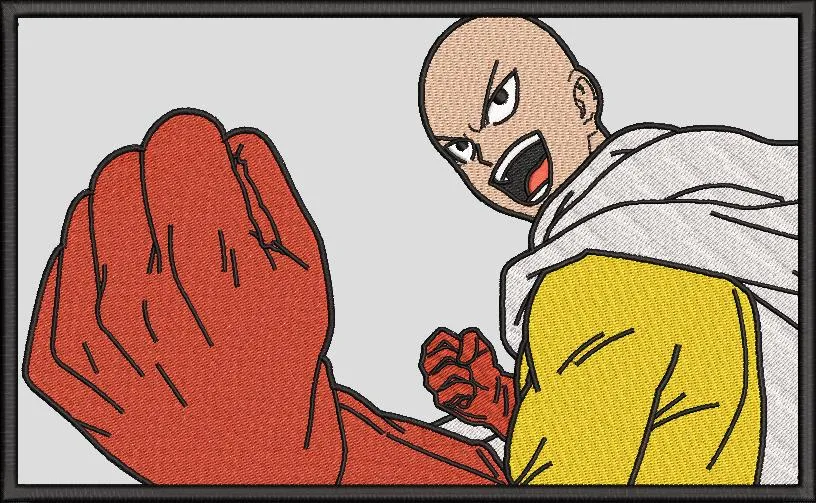  Saitama Punching Pose Embroidery Style  embroidery pattern preview
