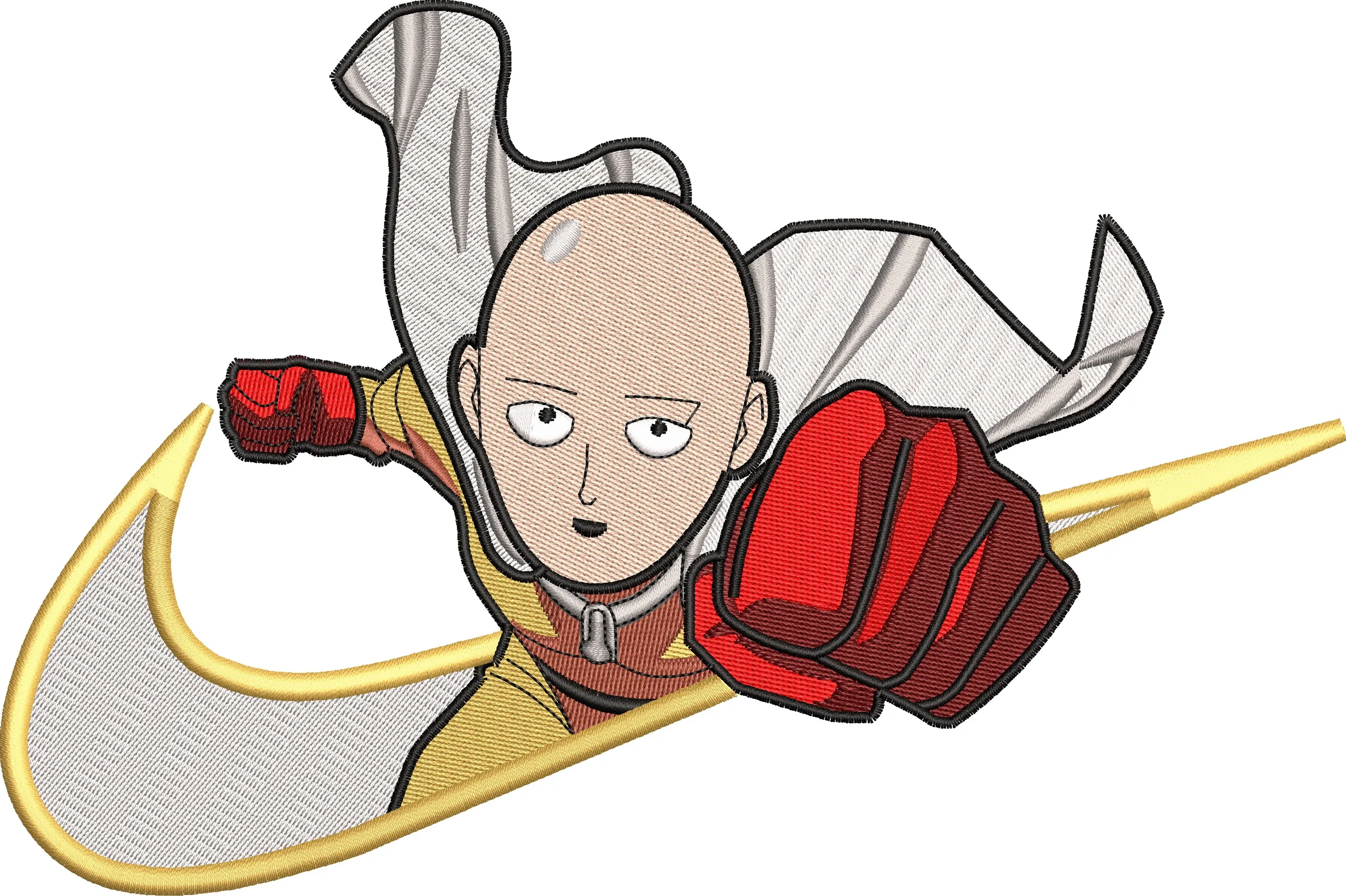  Saitama in Nike Style Logo  embroidery pattern preview