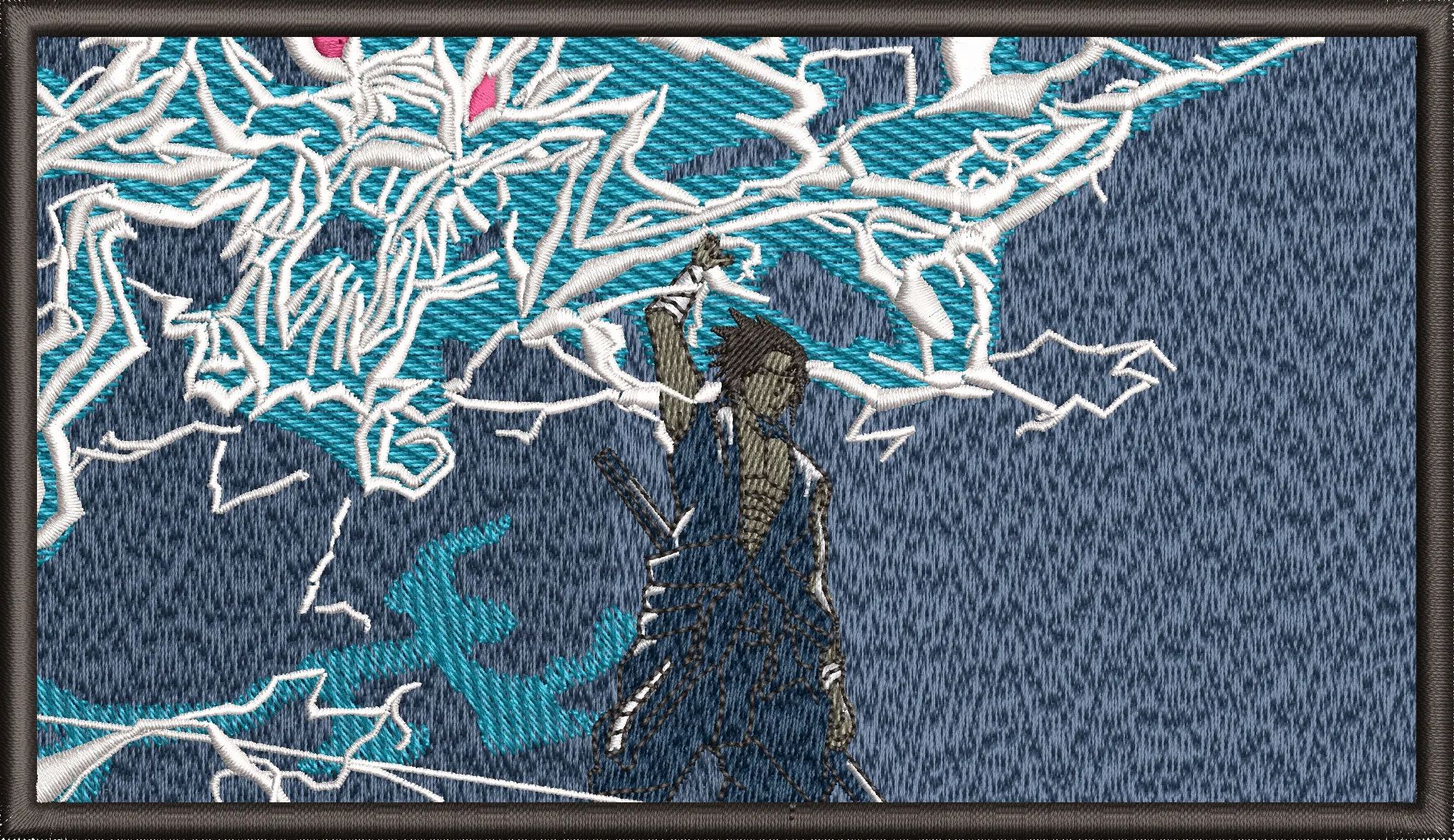 Main preview of  Samurai Facing Lightning Dragon Embroidery 