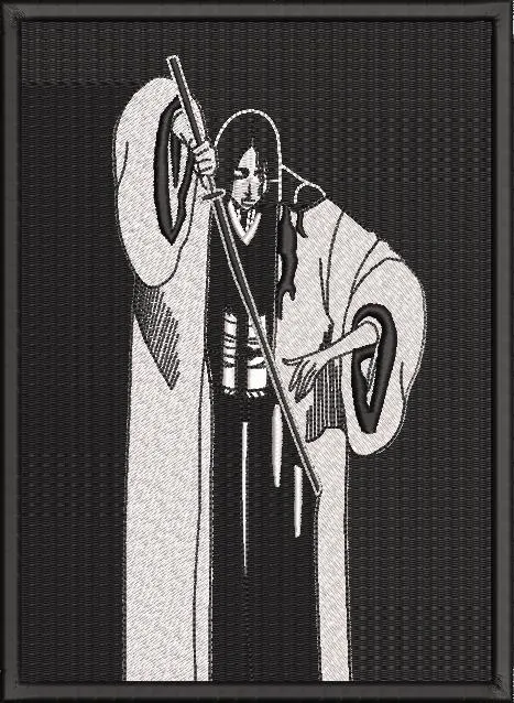 Main preview of  Samurai with Sword in Black and White Robes 