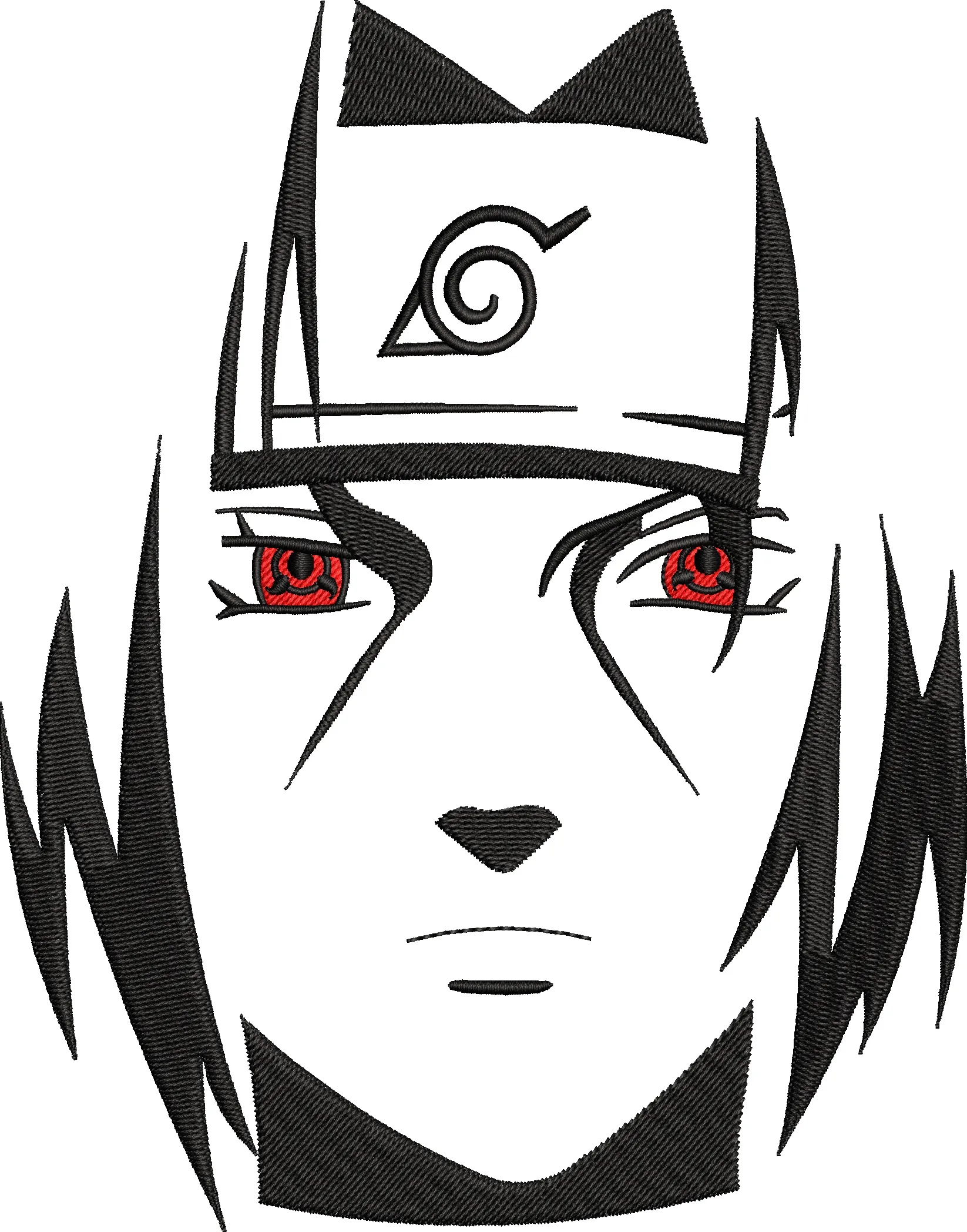 Main preview of  Sasuke Uchiha Face Outline with Sharingan 