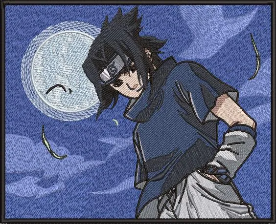  Sasuke Uchiha Moonlit Night Embroidery  embroidery pattern preview