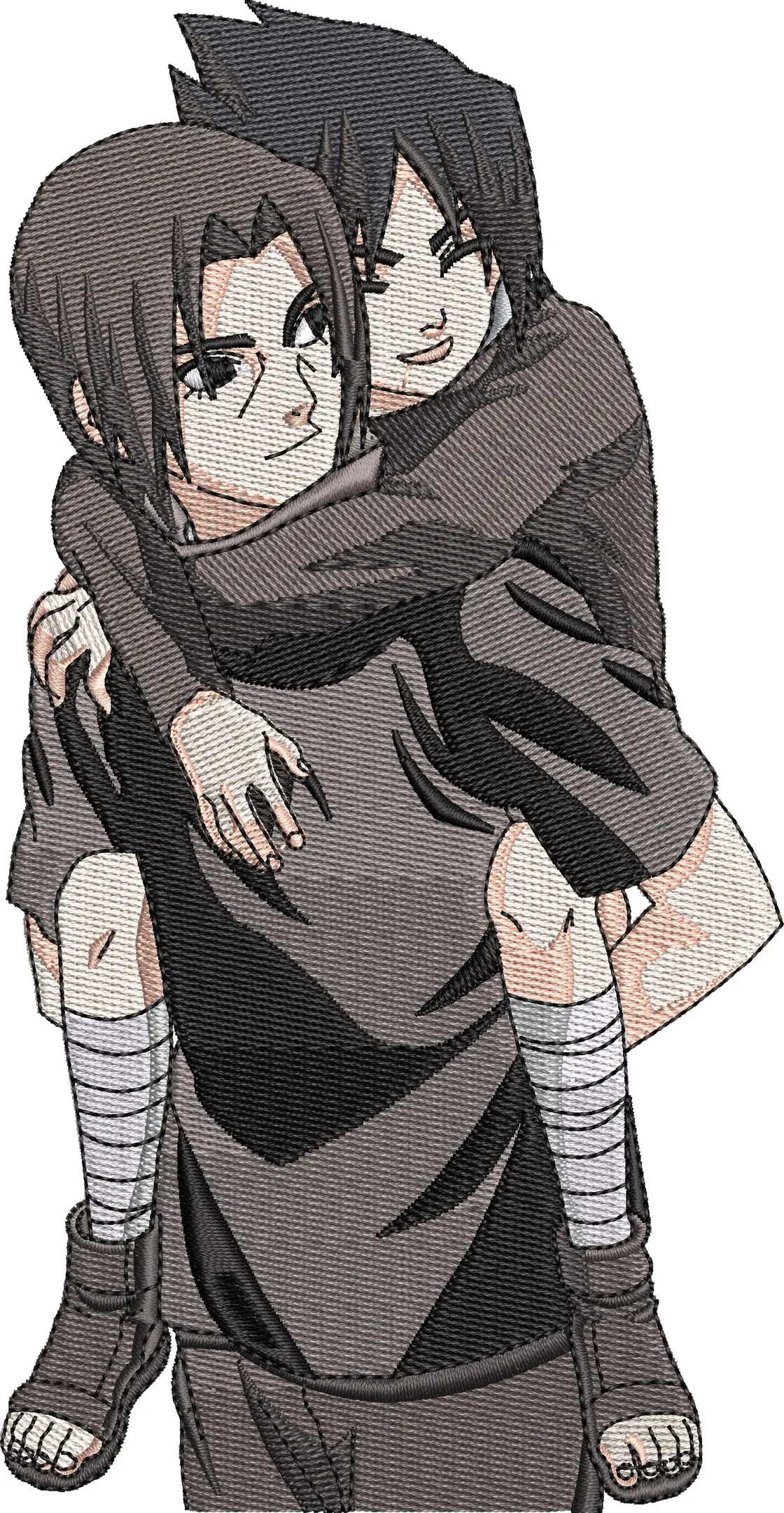  Sasuke and Itachi Uchiha Piggyback Embroidery  embroidery pattern preview