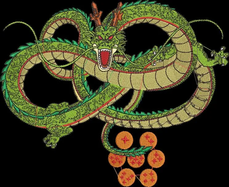  Shenron with Dragon Balls Embroidery  embroidery pattern preview