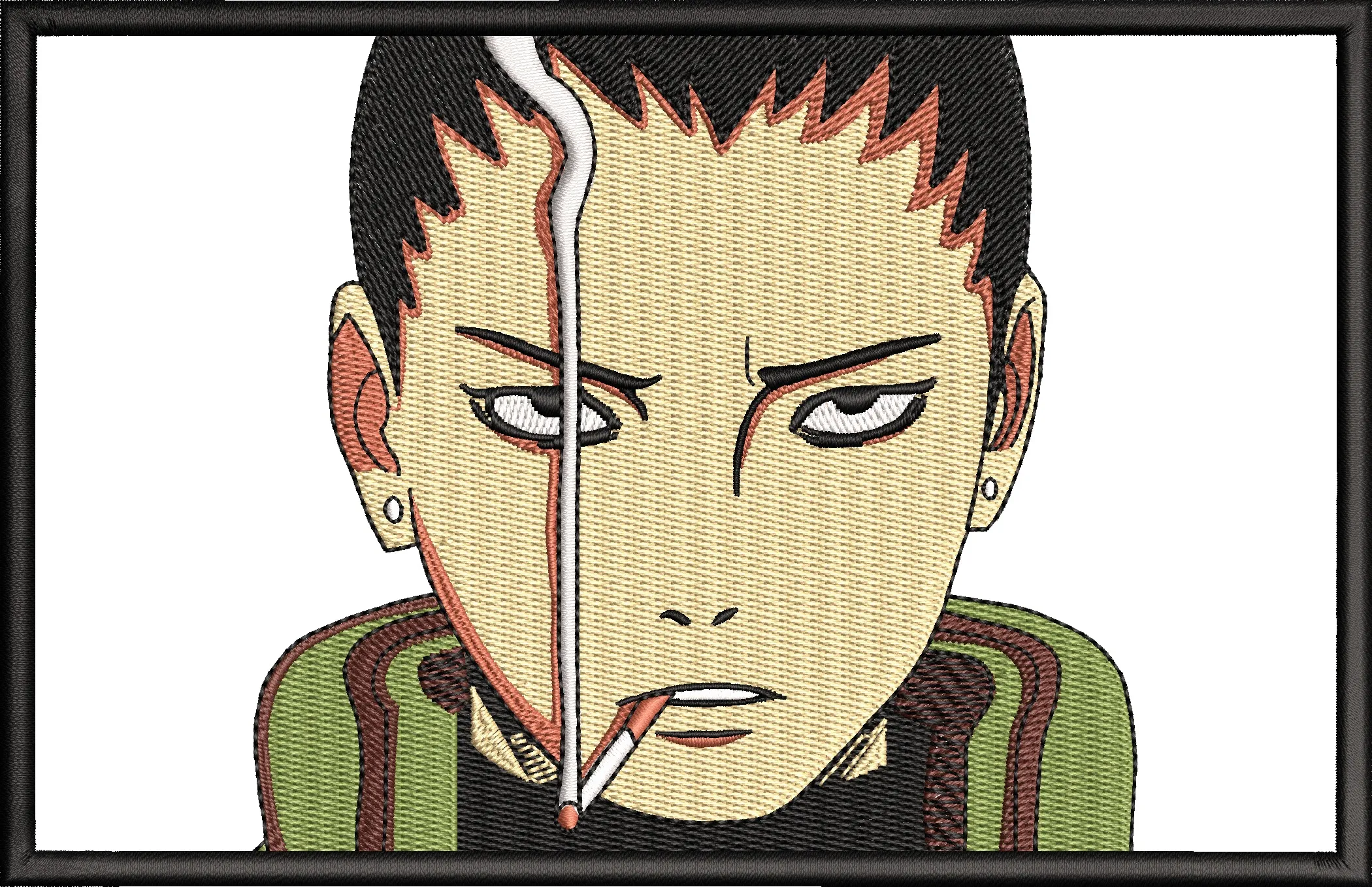  Shikamaru with Cigarette Embroidery Style  embroidery pattern preview