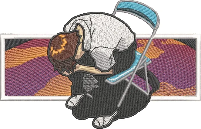  Shinji Ikari Sitting in Melancholy  embroidery pattern preview