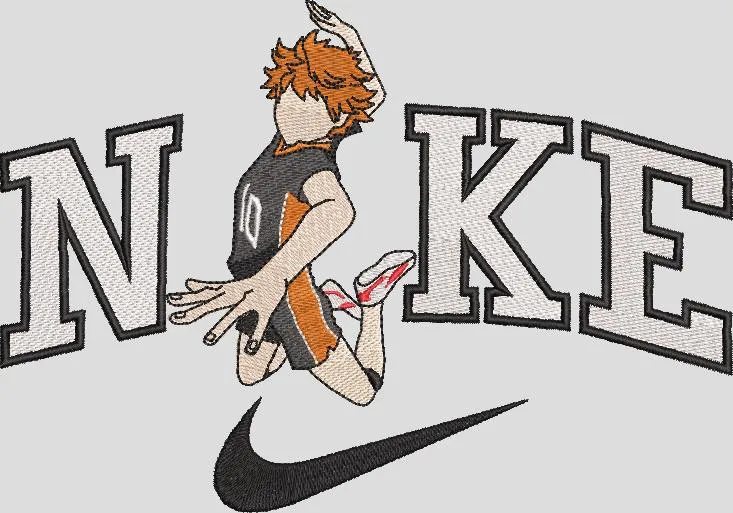  Shoyo Hinata Jumping with Nike Logo  embroidery pattern preview