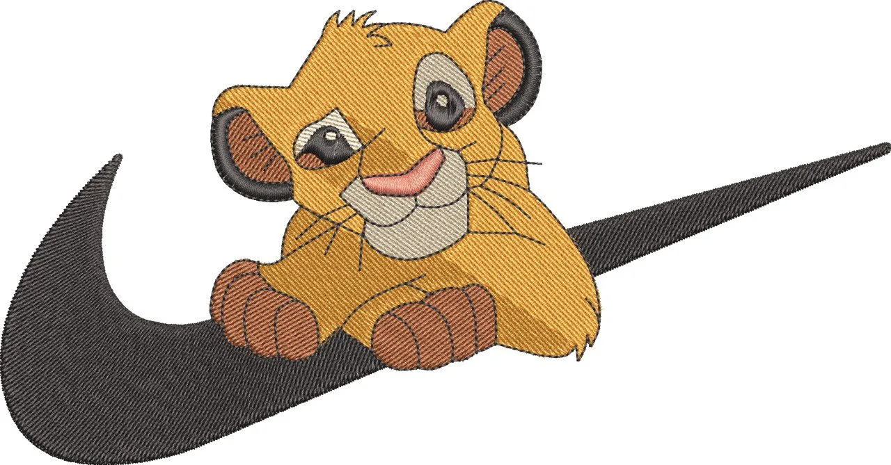  Simba on Nike Swoosh Embroidery  embroidery pattern preview