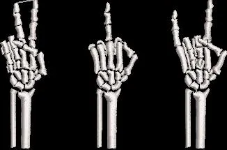  Skeleton Hand Gestures on Black  embroidery pattern preview
