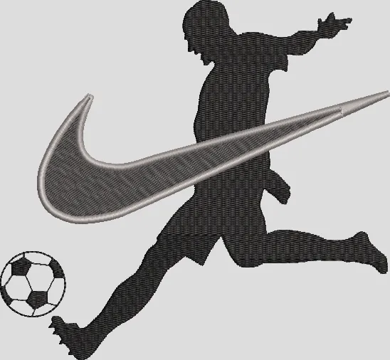  Soccer Player with Nike Logo Kick  embroidery pattern preview