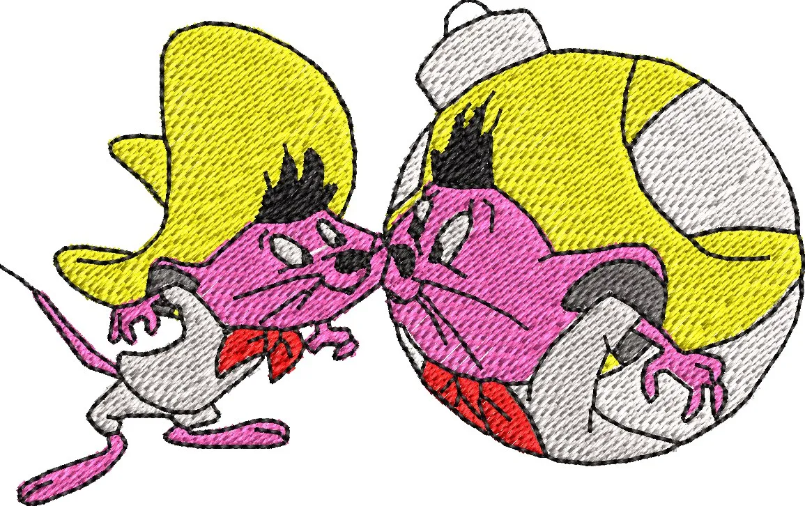  Speedy Gonzales with Reflection in Ornament  embroidery pattern preview