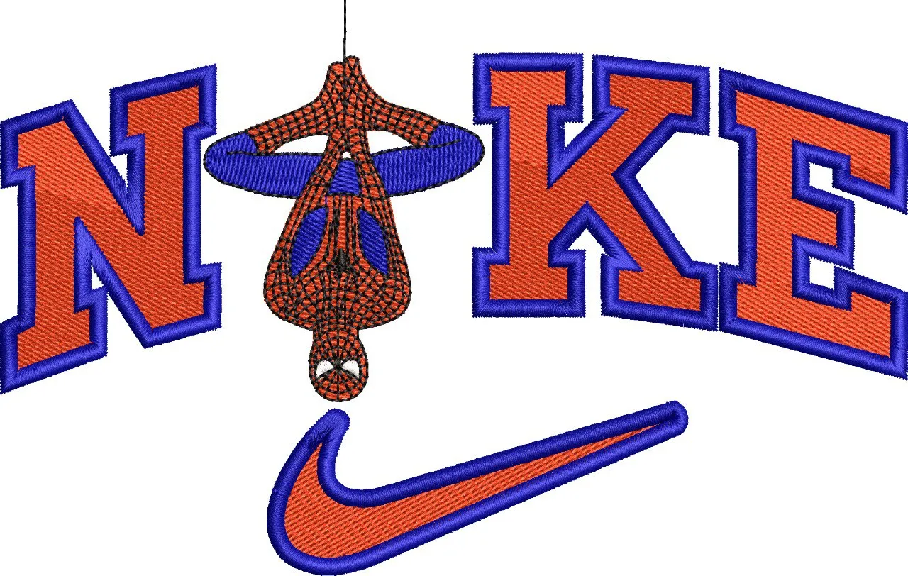  Spider Man Hanging in Nike Logo  embroidery pattern preview