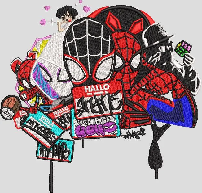  Spider Verse Multiverse Collage Embroidery  embroidery pattern preview