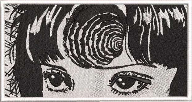  Spiral Girl Uzumaki Junji Ito Style  embroidery pattern preview