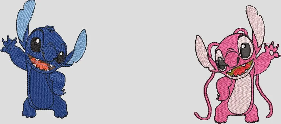 Stitch and Angel Embroidery Patch Duo  embroidery pattern preview