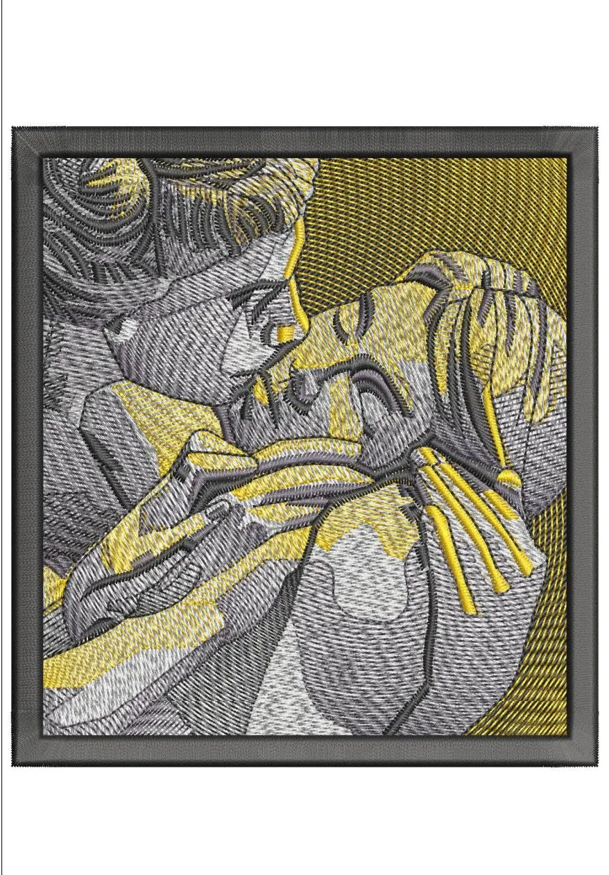  Stylized Lovers Embrace Embroidery  embroidery pattern preview
