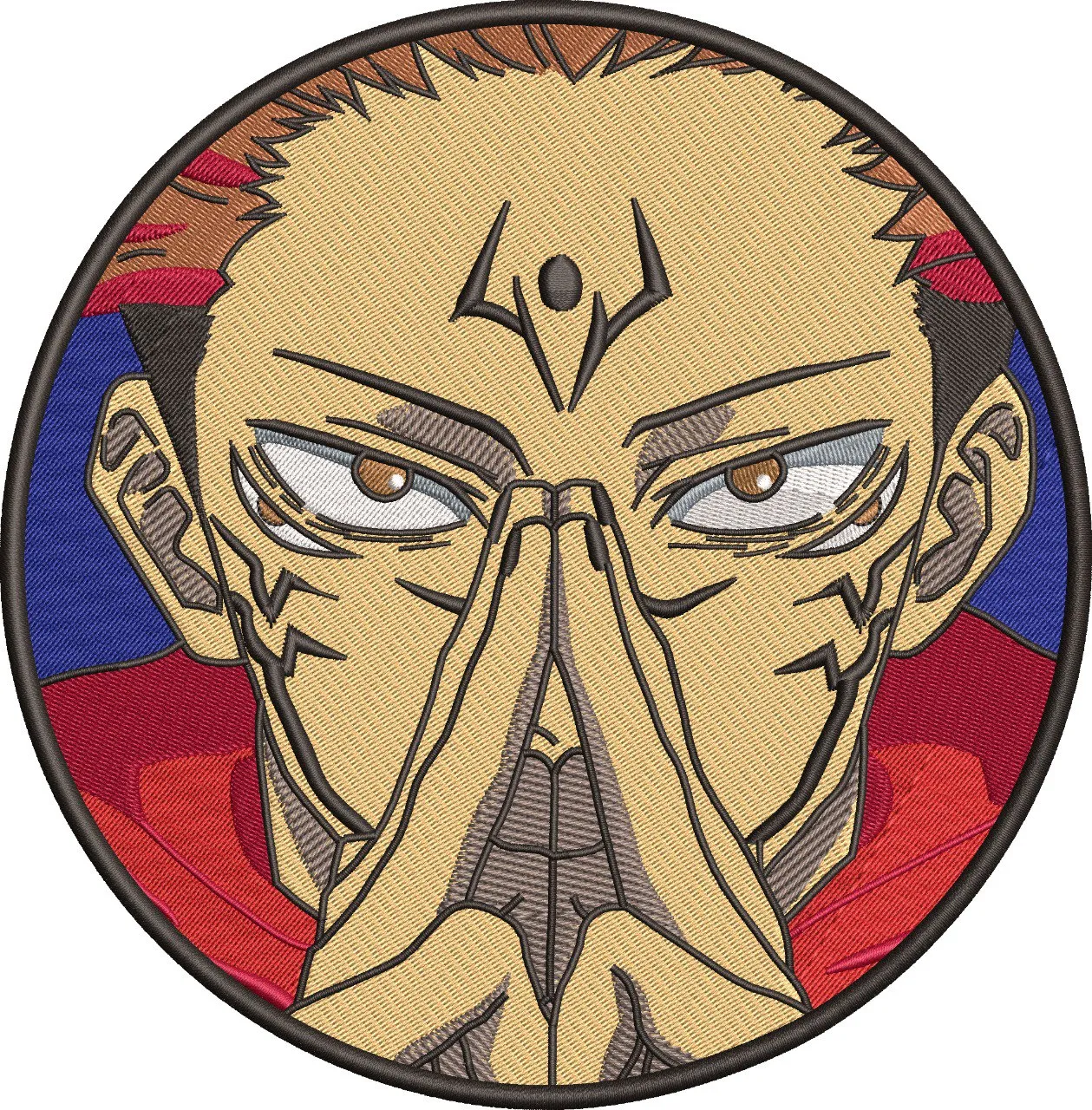  Sukuna Embroidered Patch Jujutsu Kaisen  embroidery pattern preview