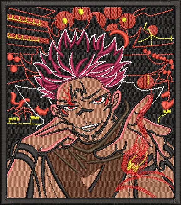  Sukuna from Jujutsu Kaisen Embroidered Style  embroidery pattern preview