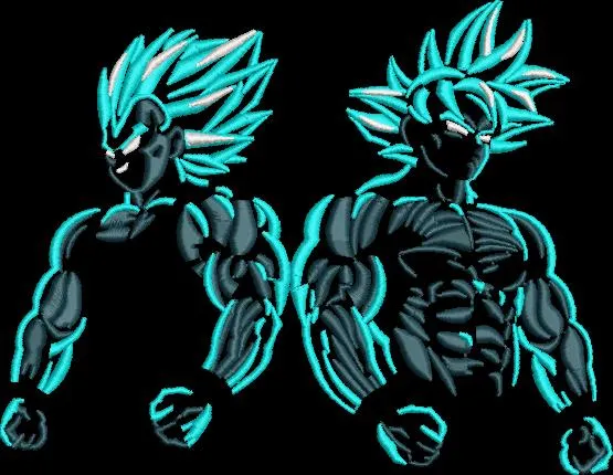  Super Saiyan Blue Goku and Vegeta Duo Embroidery  embroidery pattern preview