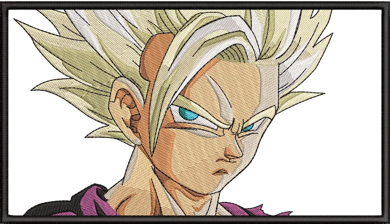  Super Saiyan Gohan Embroidery Portrait  embroidery pattern preview