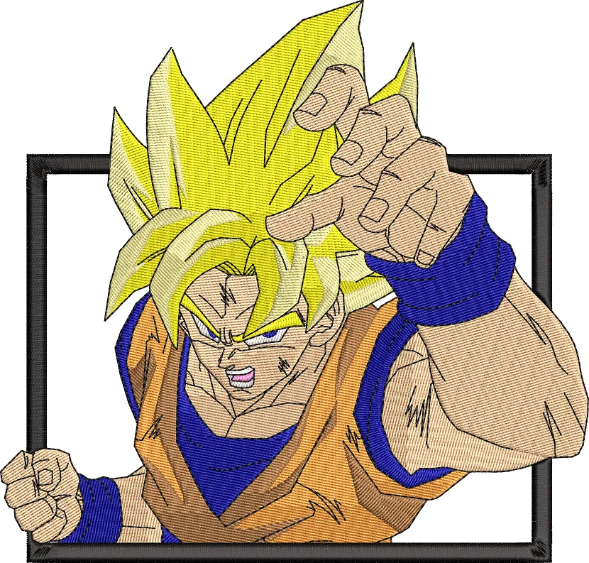  Super Saiyan Goku Breaking Frame  embroidery pattern preview