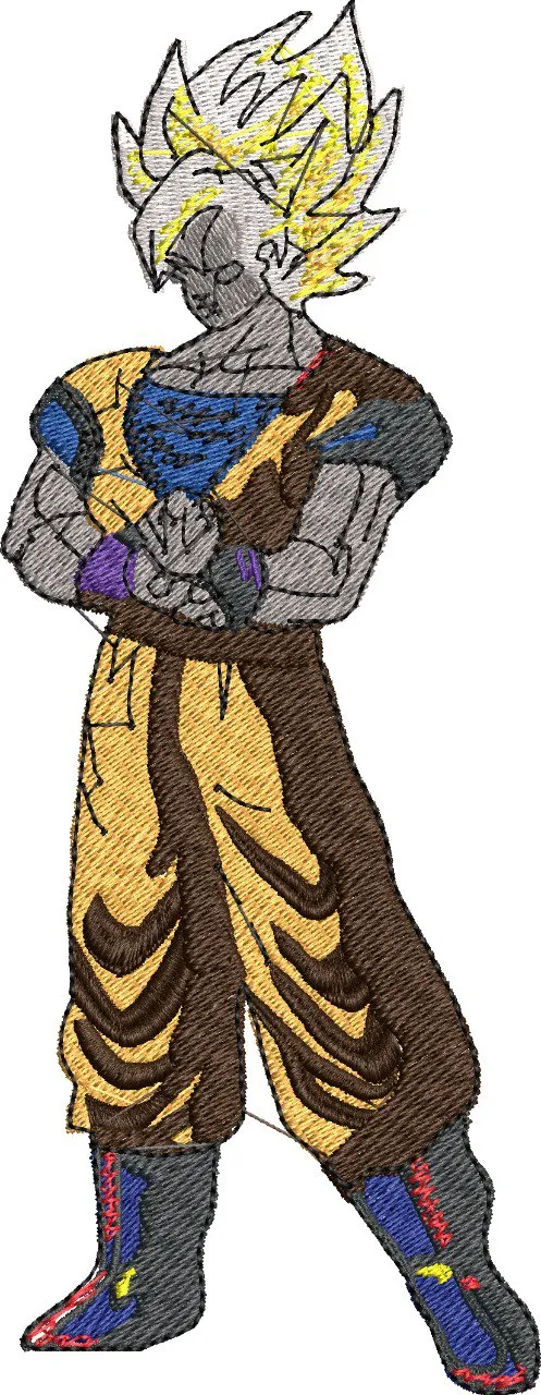  Super Saiyan Goku Embroidery Style  embroidery pattern preview