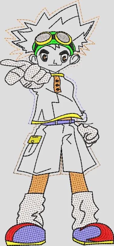  Tai Kamiya Digimon Adventure Embroidery Style  embroidery pattern preview