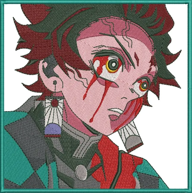  Tanjiro Kamado Battle Cry Embroidery  embroidery pattern preview
