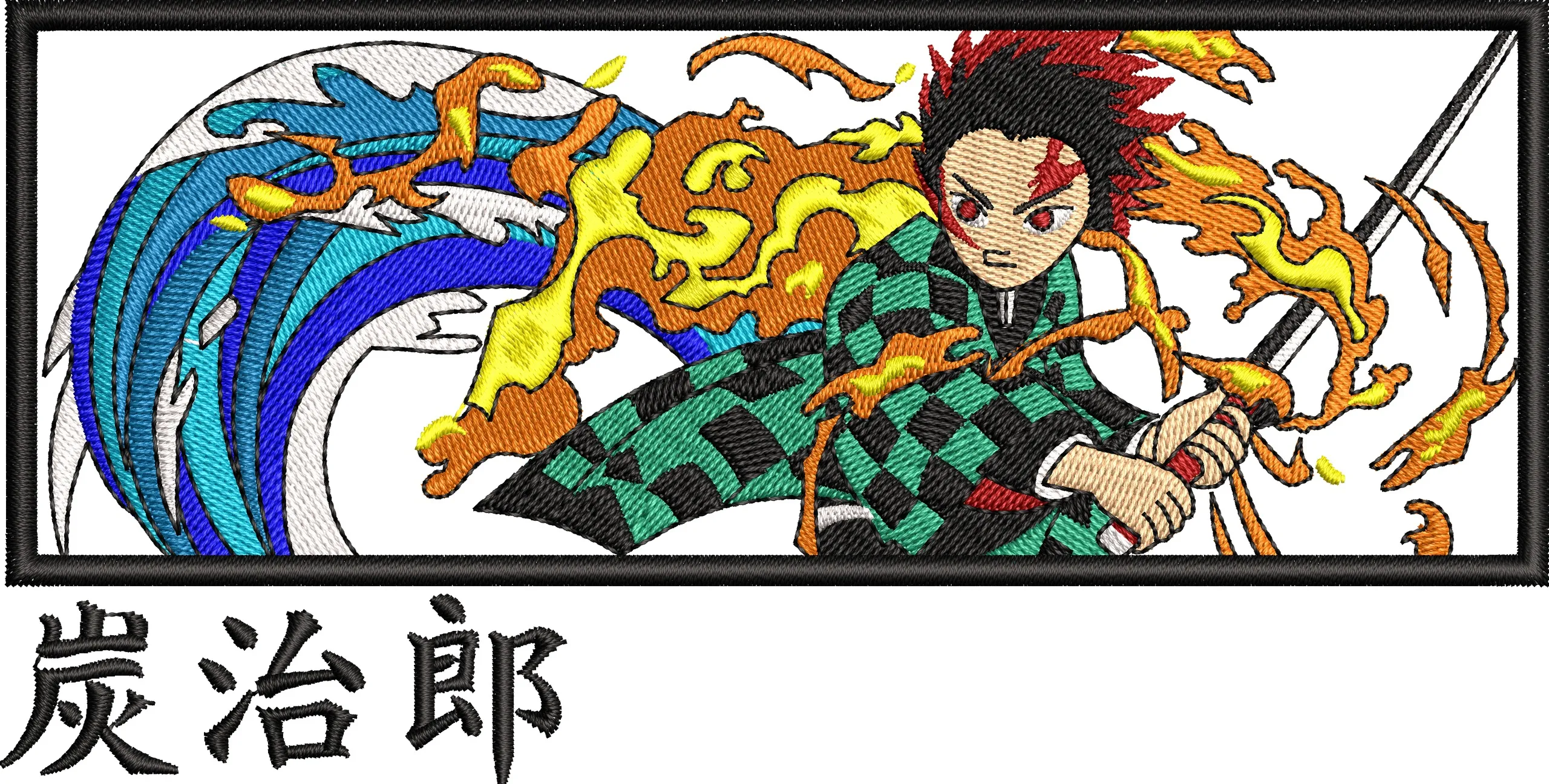 Main preview of  Tanjiro Kamado Elemental Attack Embroidery 