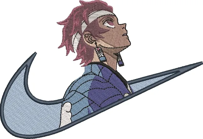 Tanjiro Kamado in Nike Swoosh  embroidery pattern preview