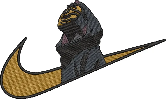  Tiger Head in Nike Swoosh  embroidery pattern preview