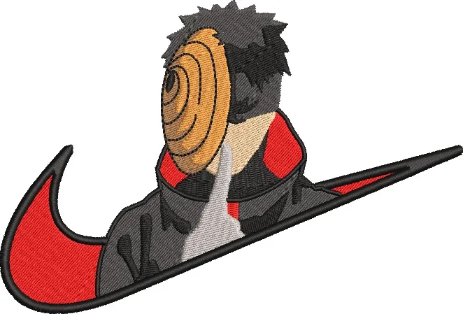  Tobi from Naruto with Nike Swoosh  embroidery pattern preview
