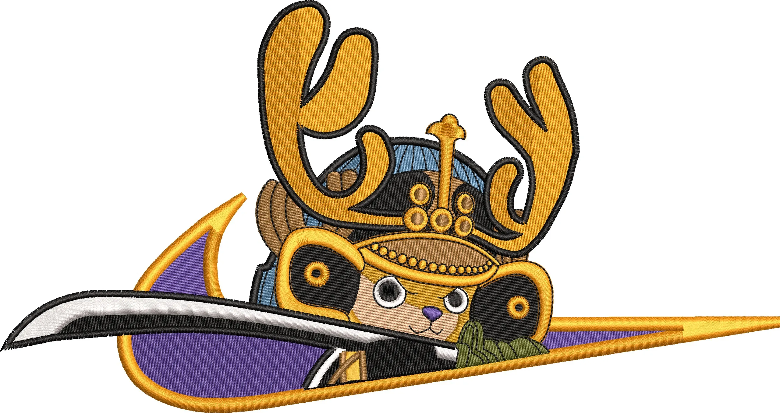  Tony Tony Chopper Samurai in Nike Swoosh Logo  embroidery pattern preview