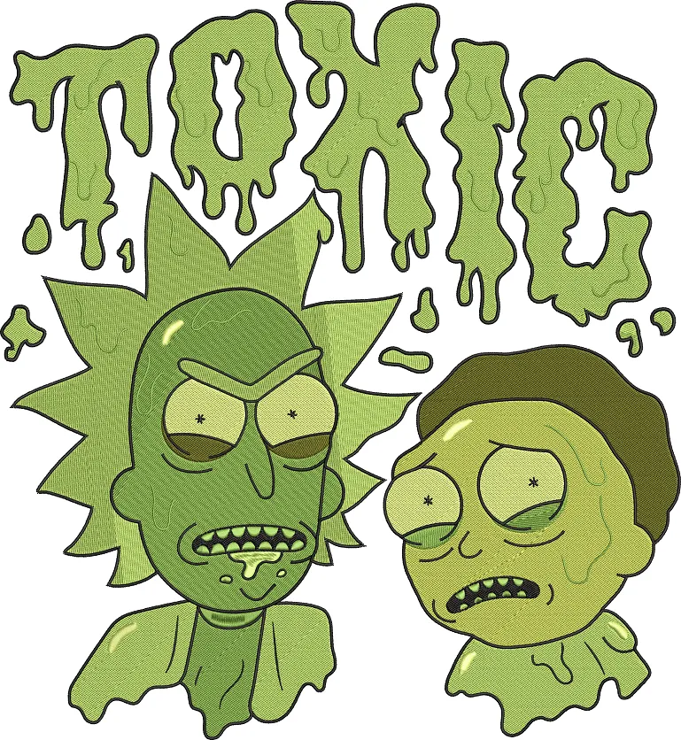  Toxic Rick and Morty Slime Design  embroidery pattern preview