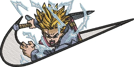 Main preview of  Trunks Charging with Sword in Nike Logo 