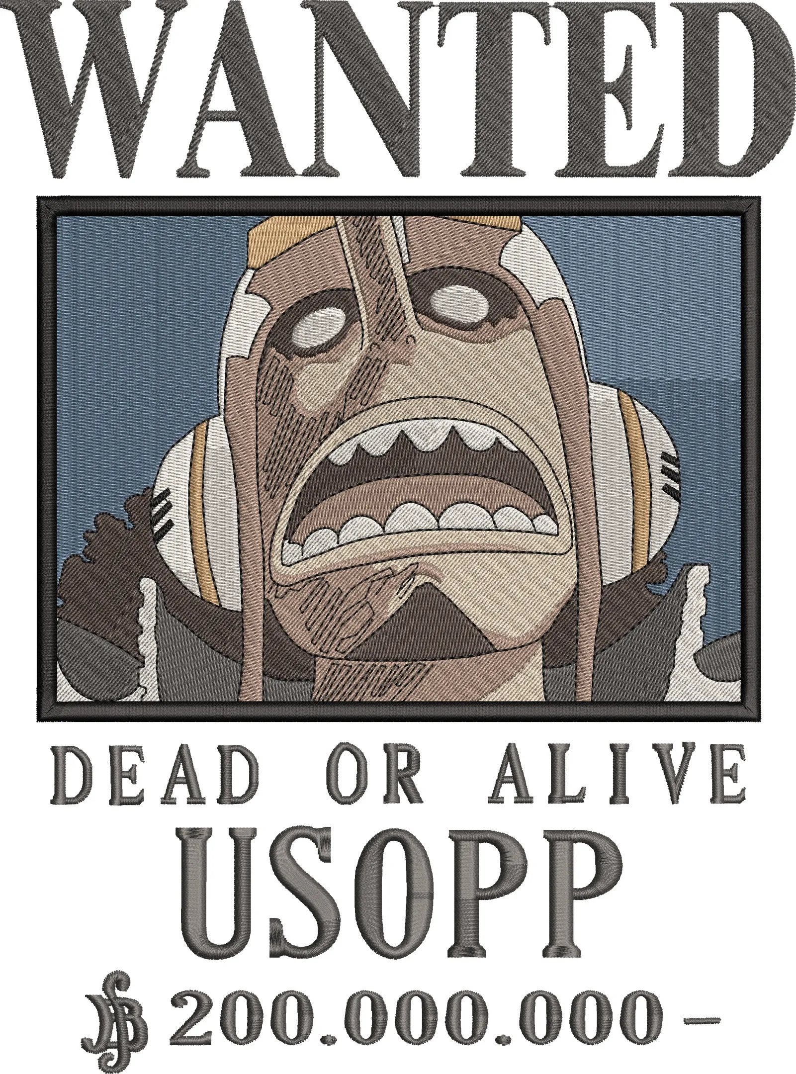 Main preview of  Usopp Wanted Poster Embroidery Style 