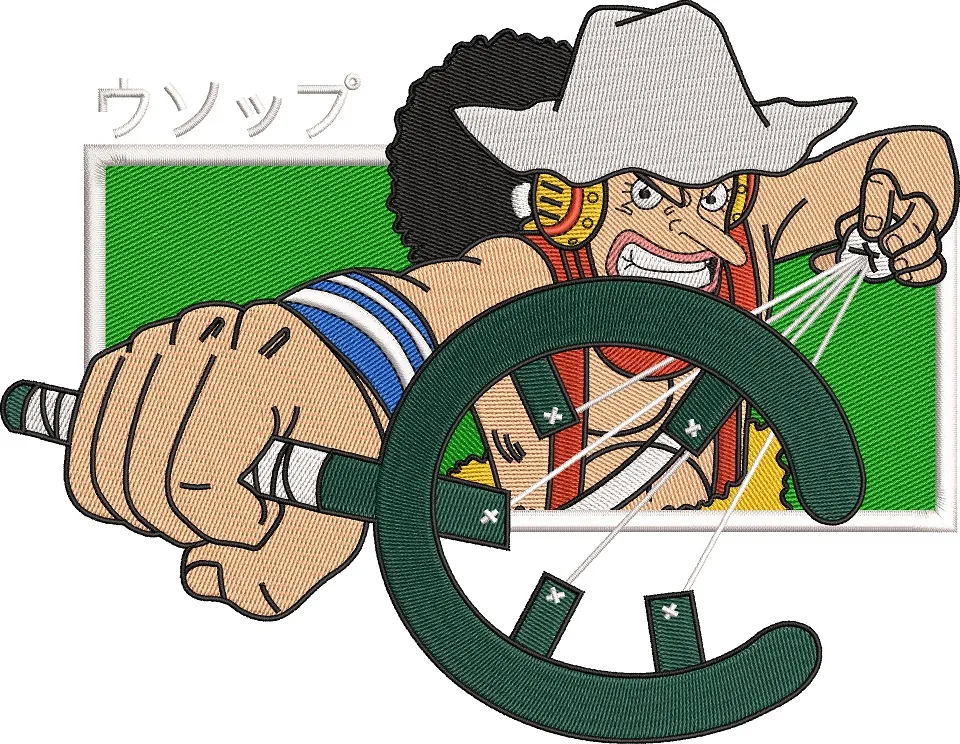  Usopp from One Piece Slingshot Embroidery  embroidery pattern preview