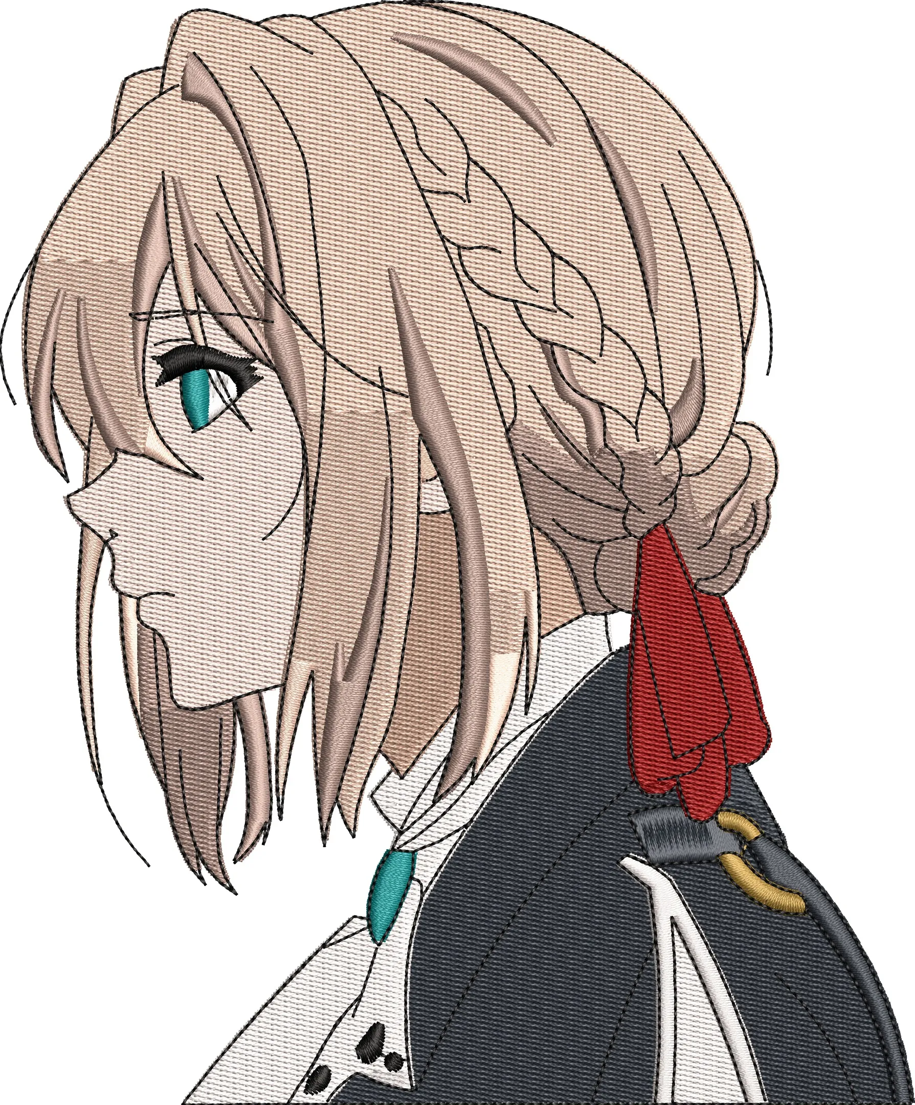  Violet Evergarden Side Profile Embroidery  embroidery pattern preview