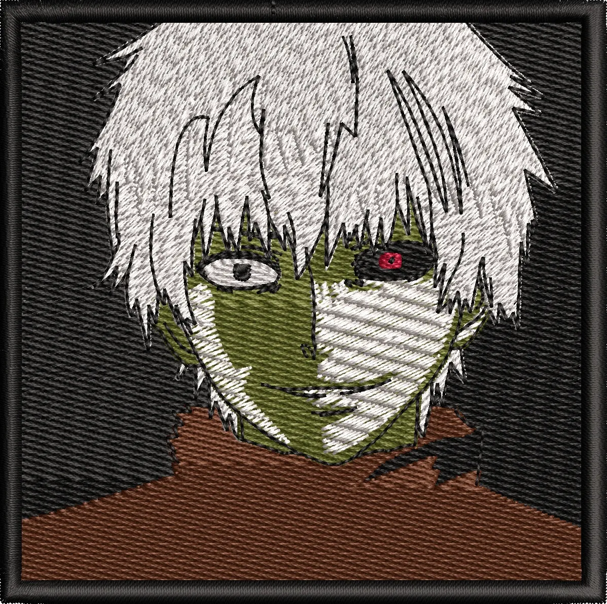  White Haired Anime Character with Heterochromia  embroidery pattern preview