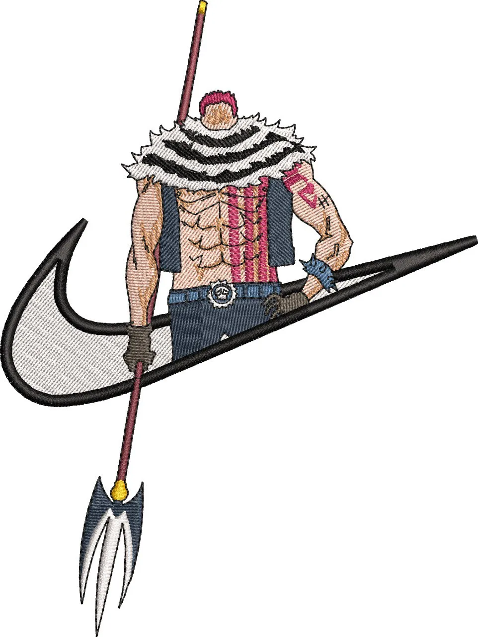  Whitebeard with Nike Swoosh  embroidery pattern preview