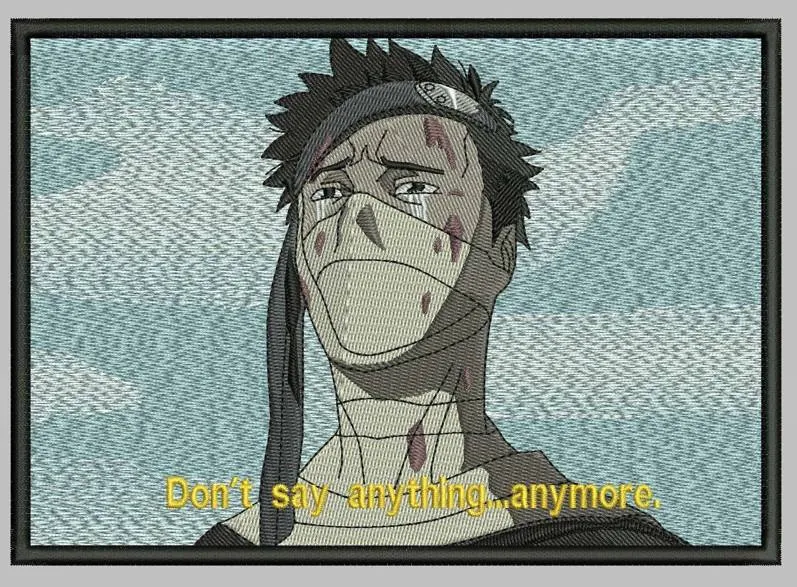  Zabuza Momochi Sad Scene with Quote  embroidery pattern preview