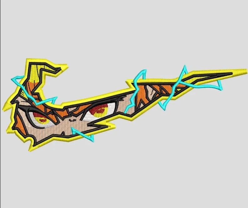  Zenitsu Eyes in Nike Swoosh with Lightning  embroidery pattern preview