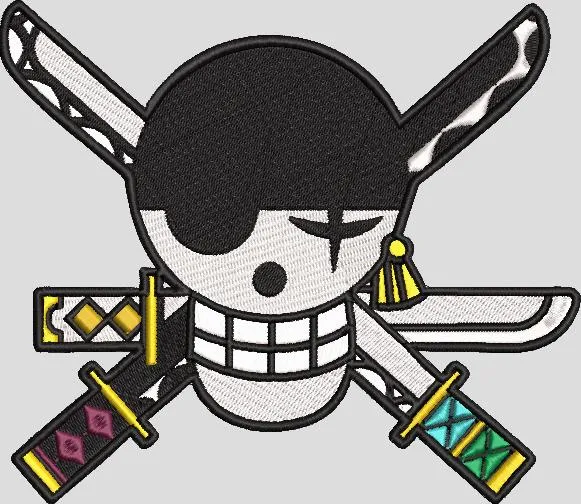  Zoro Jolly Roger Parody from One Piece  embroidery pattern preview
