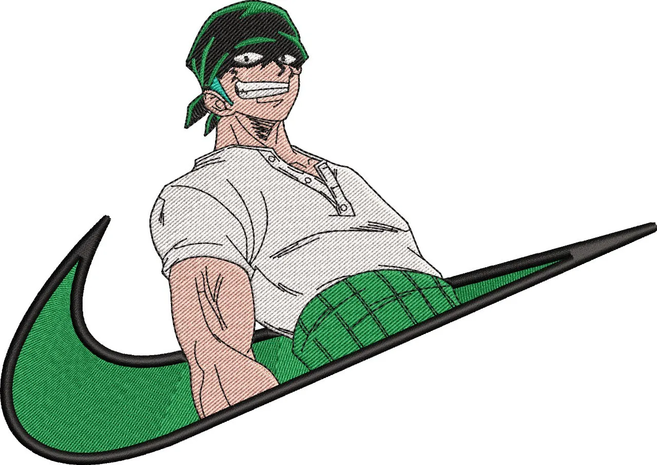  Zoro in Nike Swoosh  embroidery pattern preview